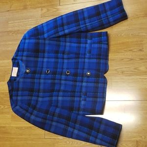 Vintage Pendleton blue plaid wool blazer sz 16